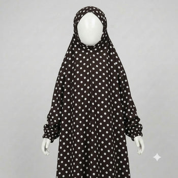 Kids Namaz Chadar With Sleeves (Age 6-14 years) - Dark Brown