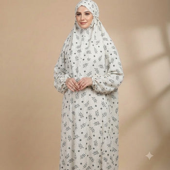 Namaz Chadar With Sleeves -  Light Grey