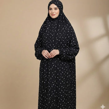 Namaz Chadar With Sleeves - Black