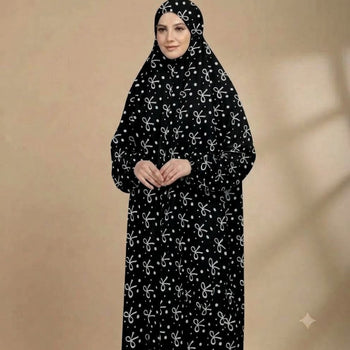 Namaz Chadar With Sleeves - Black