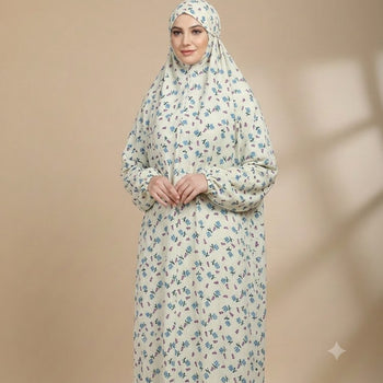 Namaz Chadar With Sleeves - Mint Green