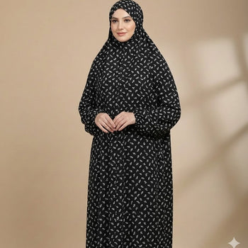 Namaz Chadar With Sleeves - Black