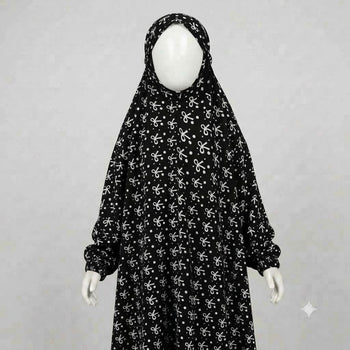 Kids Namaz Chadar With Sleeves (Age 6-14 years) - Black