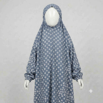 Kids Namaz Chadar With Sleeves (Age 6-14 years) - Sky Blue