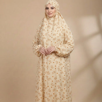Namaz Chadar With Sleeves -  Light Orange