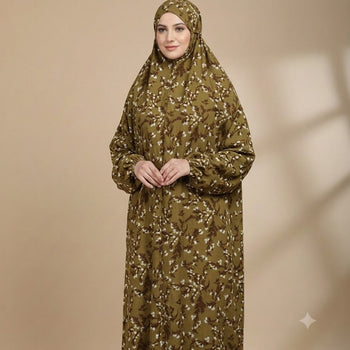 Namaz Chadar With Sleeves - Mustard Brown