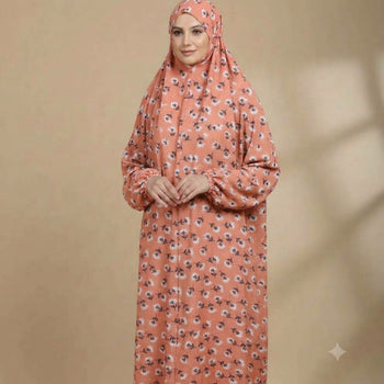 Namaz Chadar With Sleeves - Dark Peach