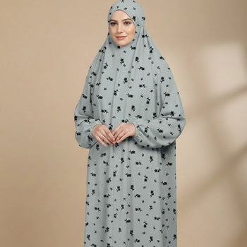 Namaz Chadar With Sleeves - Light Grey
