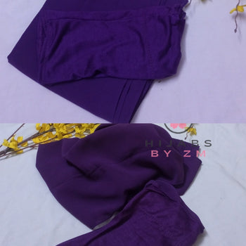 Tube Cap Attached Hijab - Purple