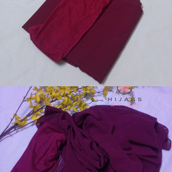 Tube Cap Attached Hijab - Dark Maroon