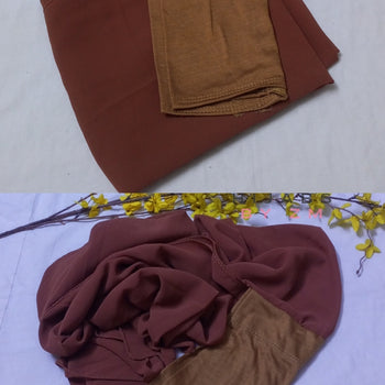 Tube Cap Attached Hijab - Burnt Umber