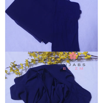 Tube Cap Attached Hijab - Navy Blue