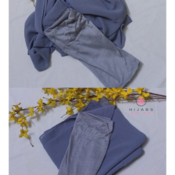 Tube Cap Attached Hijab - Light Grey