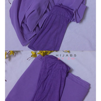 Tube Cap Attached Hijab - Light Purple