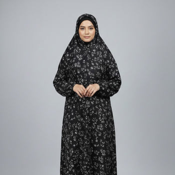 Namaz Chadar With Sleeves - Black (Extra Large)