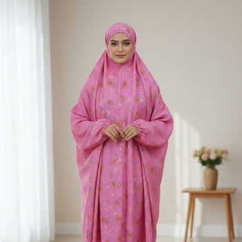 Namaz Chadar With Sleeves - Pink (Extra Large)
