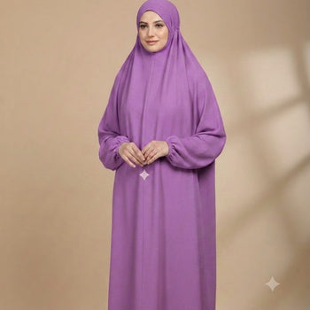 Namaz Chadar With Sleeves - Plain Lilac